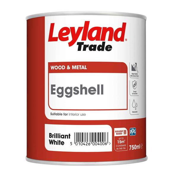 Leyland Trade Eggshell Brilliant White Paint - 750ml