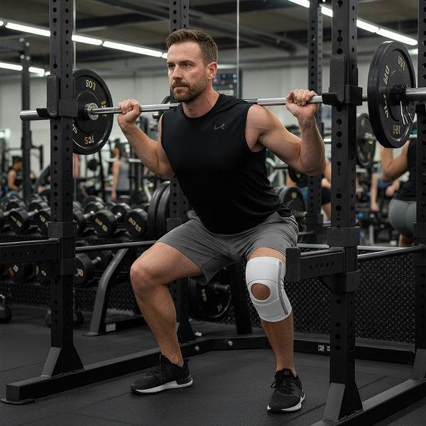 Anyfit 1PC Sports Kneepad 37-45cm Black Elastic Fitness Gear Right Brace Protector