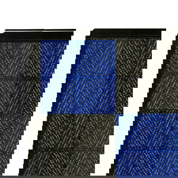 Monstershop Vented Garage Floor Tiles With Edges – 60 Black & 60 Blue