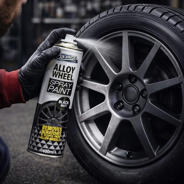 Carpride 5X Alloy Wheel Black Matt Spray Paint 400ml