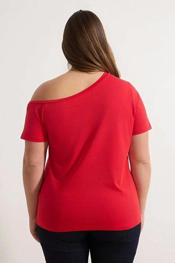 WOVCOR Off-Shoulder Detail 100% Cotton Knitted Blouse