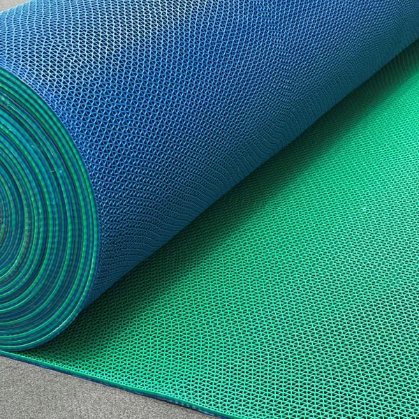 Nicoman Non Slip PVC Drainage Mat Dual Colour Blue/Green 1.2m Wide