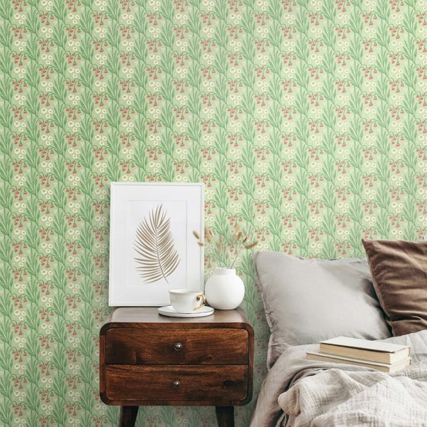 Hoopla Walls Meadow Stripe - Pistachio 10m Wallpaper
