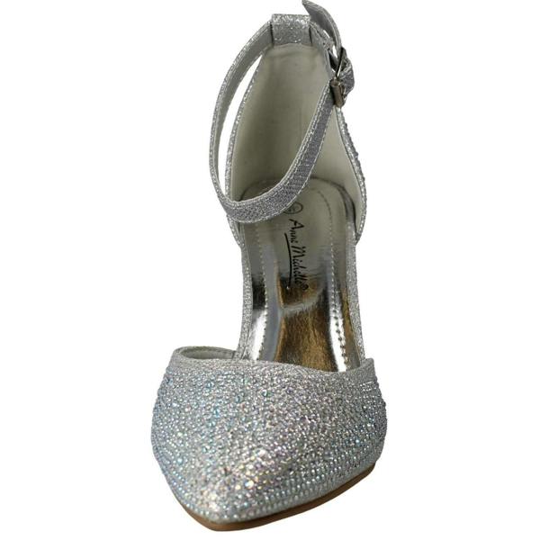 Anne Michelle Ladies Anne Michelle Block Heel Glitter Court Shoes
