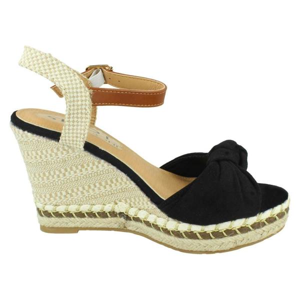 Spot On Ladies Spot On Knotted Vamp Wedges F12016