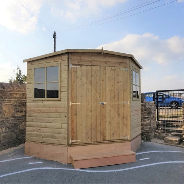 Shire Corner Shed 8x8 12mm interlock Cladding Pressure treated wooden