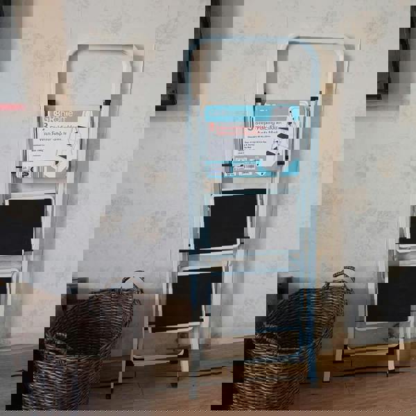 Gr8 Home 3 Step Ladder Folding Stool Non Slip Tread Heavy Duty Steel Foldable Home DIY