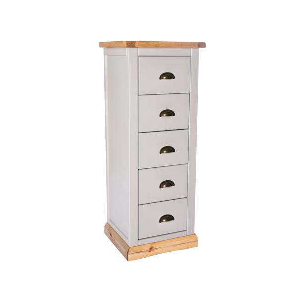 Cabinet Bits Bomporto 5 Drawer Narrow Chest of Drawers Brass Cup Handle