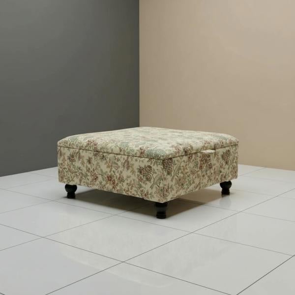 Large upholstered footstool ottoman ideal for living room seating and storage