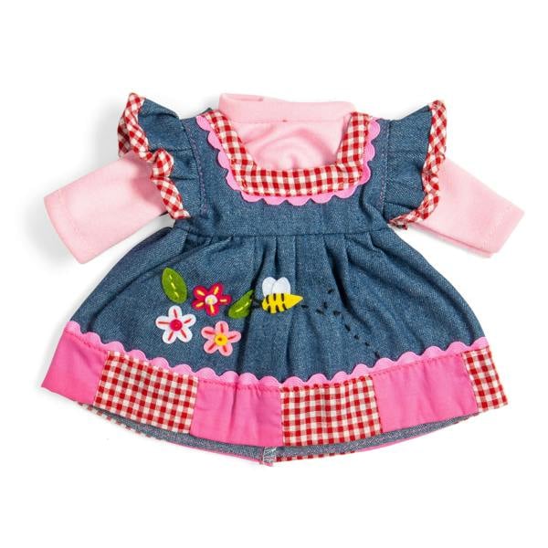 Bigjigs Toys Denim Dress with Pink Trim for 30cm Rag Dolls (Meidum)