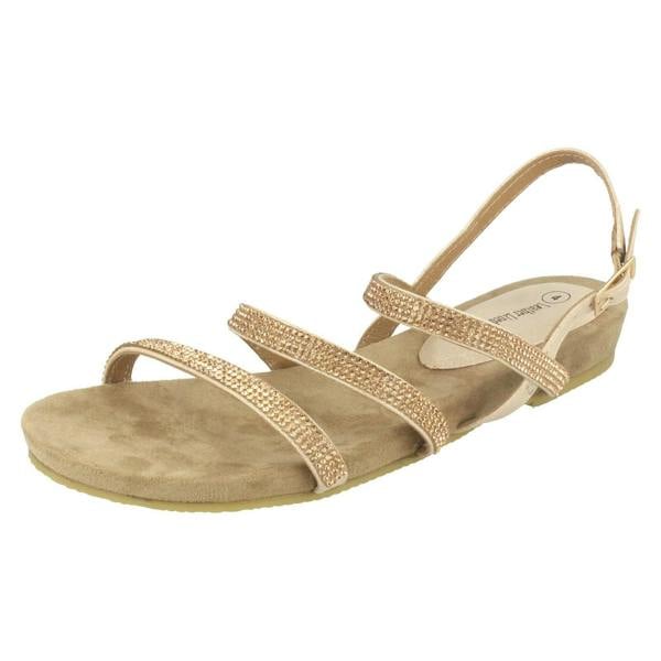 Leather Collection Ladies Leather Collection Diamante Slingback Sandals