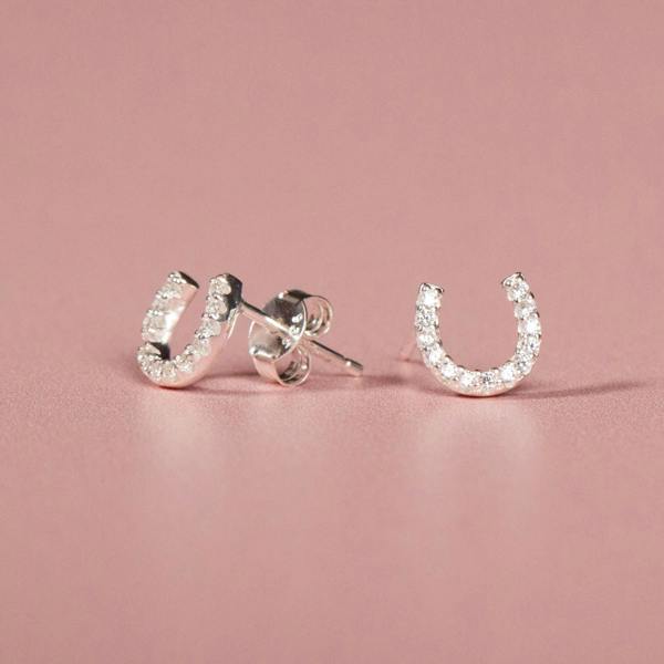 Mylee London Crystal Horseshoe Stud Earrings