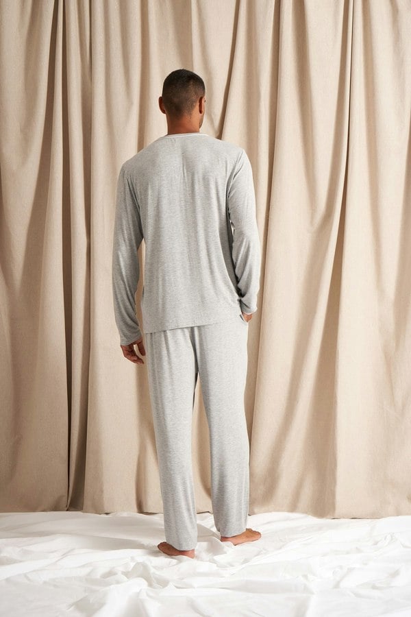 Mister You Bamboo Pyjama Set in Grey Marl
