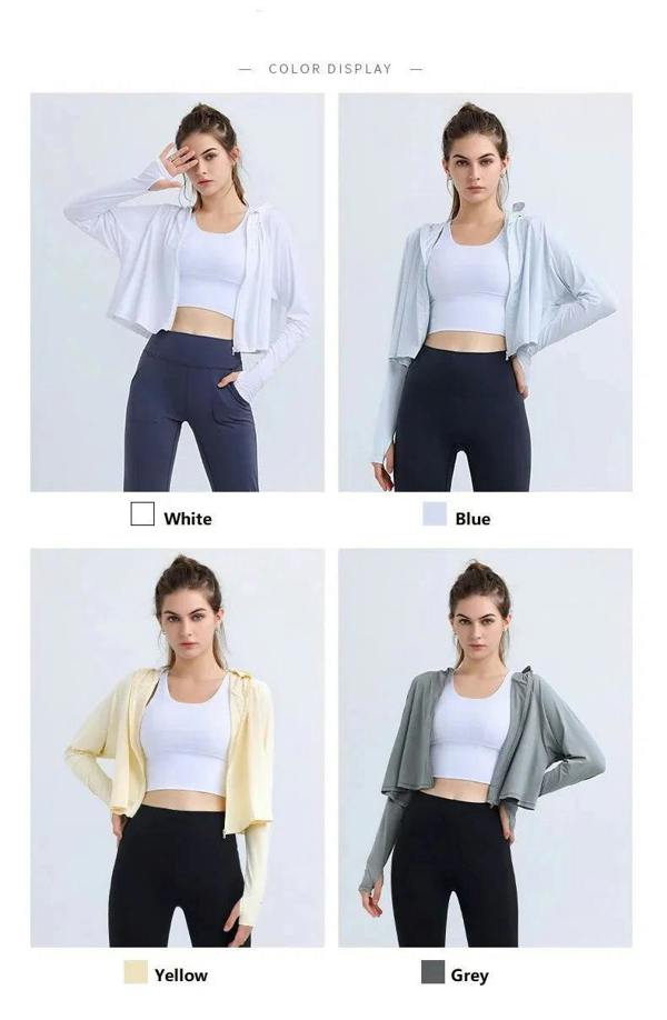 Anniou UPF 50+ Hooded Cropped Shirt