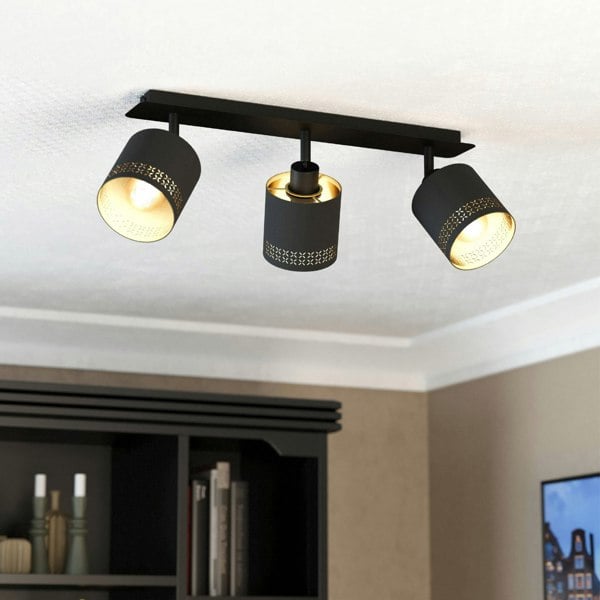 EGLO Esteperra Decorative Black/Gold 3-Light Spotlight