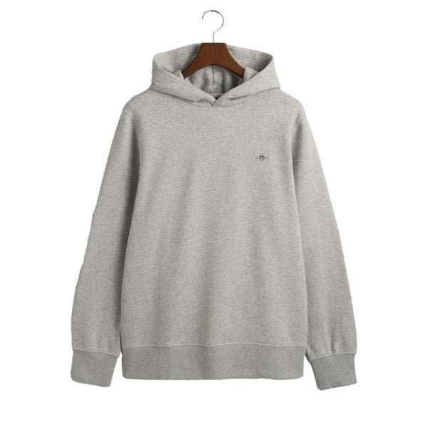 Gant Mens Archive Shield Embroidered Hoodie - Grey