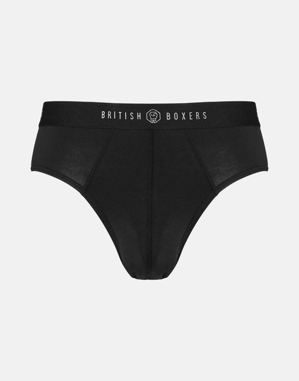 British Boxers Multipack! 4 Pairs of Men's Bamboo Briefs - Black