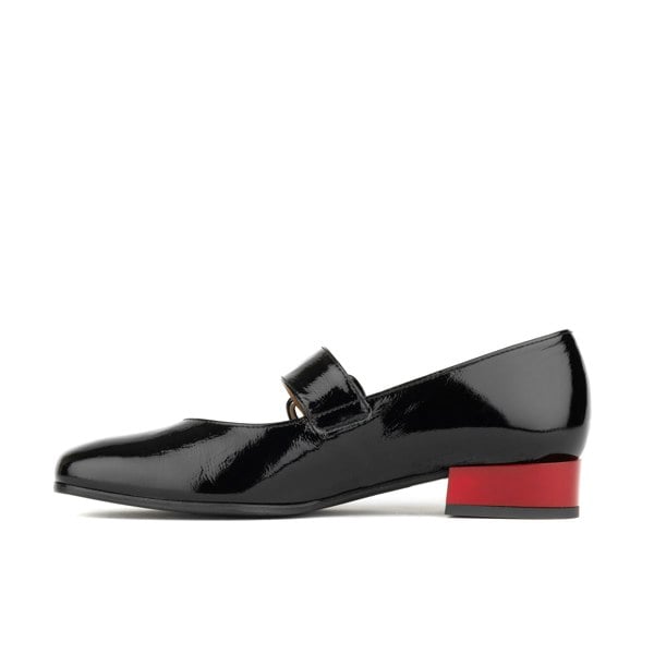 Embassy London Bliss - Black - Women's block heel square toe patent leather comfort loafer