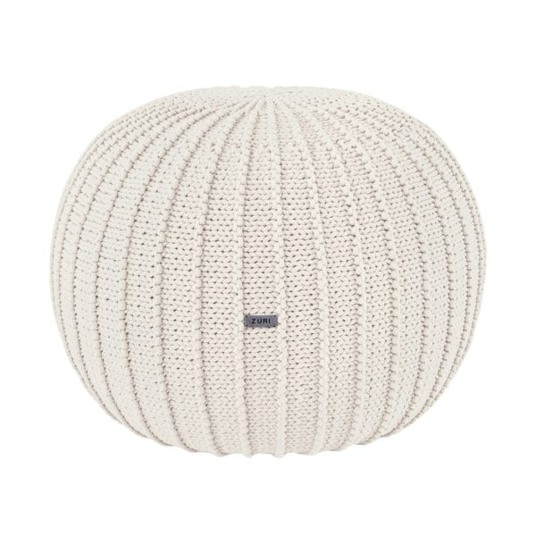 Knitted pouffe, Medium | IVORY - Zuri House