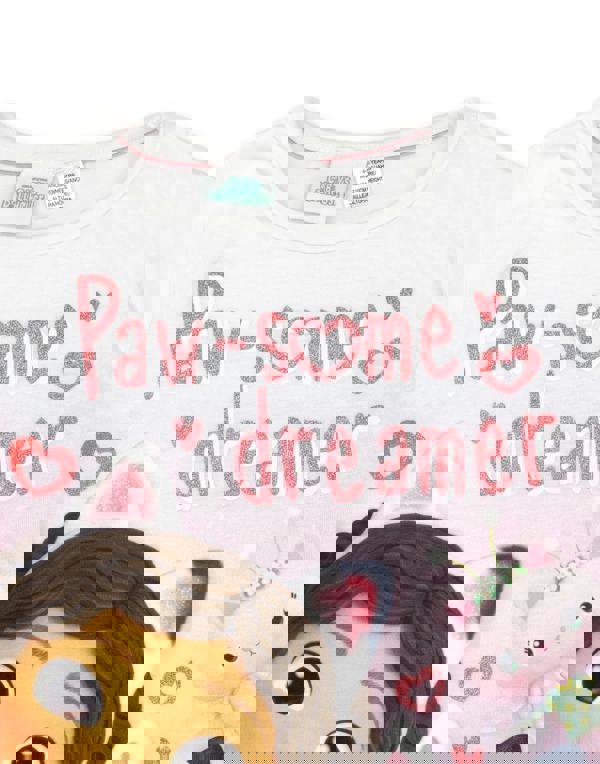 Gabby's Dollhouse Girls White Paw-some Dreamer Text Love Hearts Short Sleeve Short Leg Pyjama Set