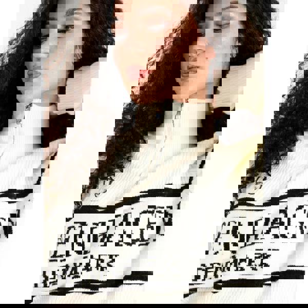 Blue Vanilla Zip Neck Logo Jumper