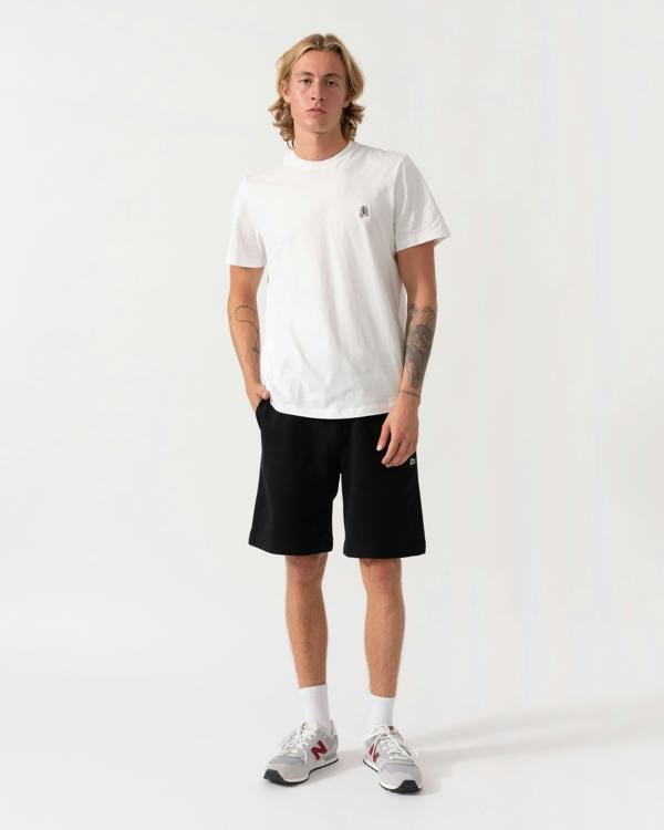 Model wearing the Parajumpers Mens Patch T-Shirt - White 501