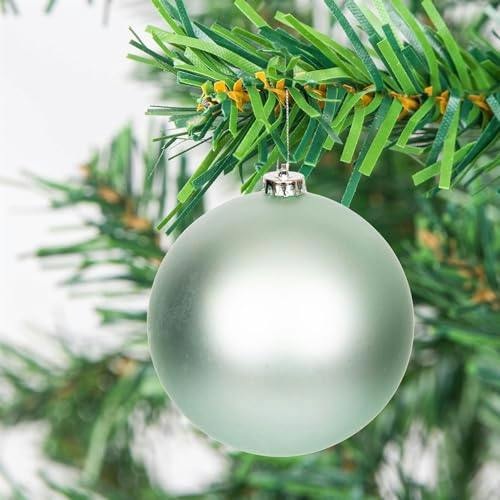 10 cm Turquoise Shatterproof Christmas Baubles Set, Shiny, Matte and Glitter, 3 to 6 Pack image 6