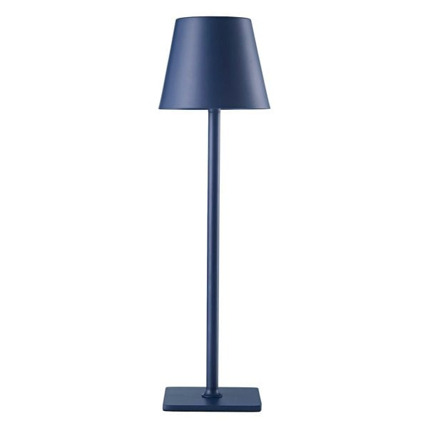 Tall Navy Blue Rechargeable Touch Dimmable Table Lamp with Metal Shade Image 1