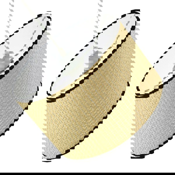 Thin Strapped Rattan Drum Lamp Shade with Black Cotton Fabric Trims Image 4