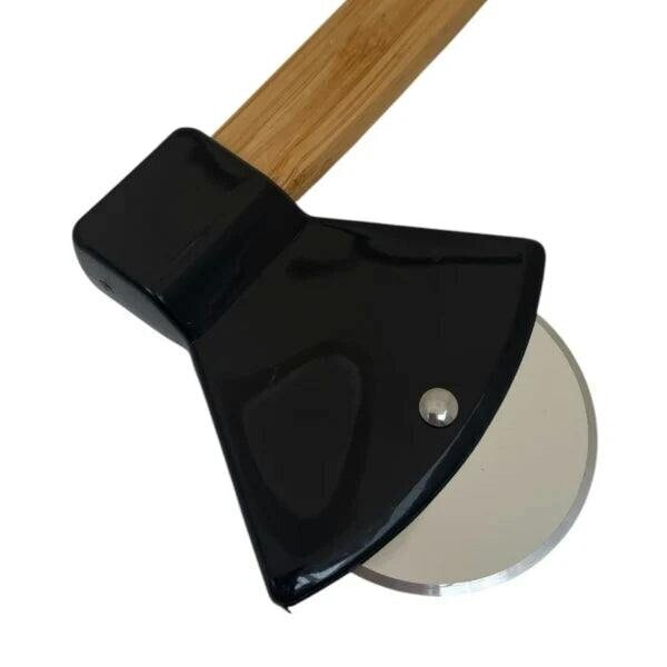 Axe Pizza Cutter – Stainless Steel Blade with Wooden Handle