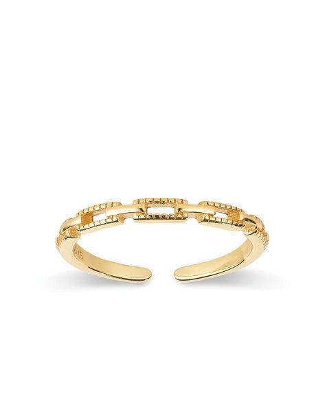 18K Gold Chain Link Stacking Ring - Rings - Elk & Bloom