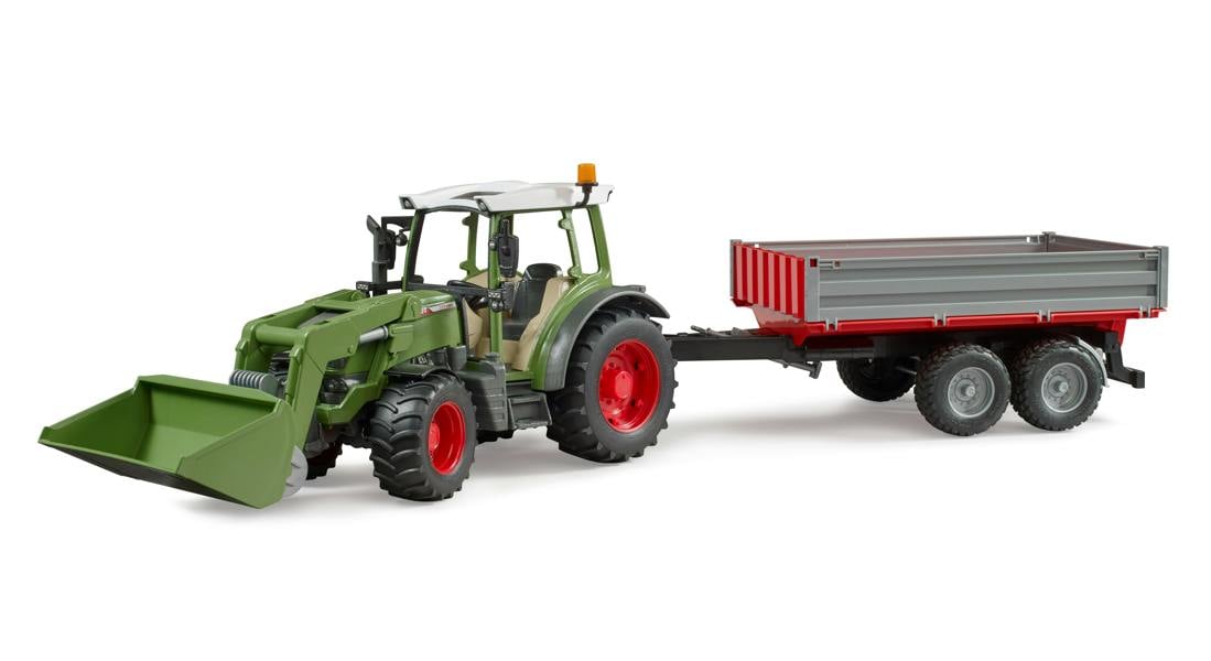 Bruder Fendt Vario 211 with frontloader and tipping trailer Construction Loader Model