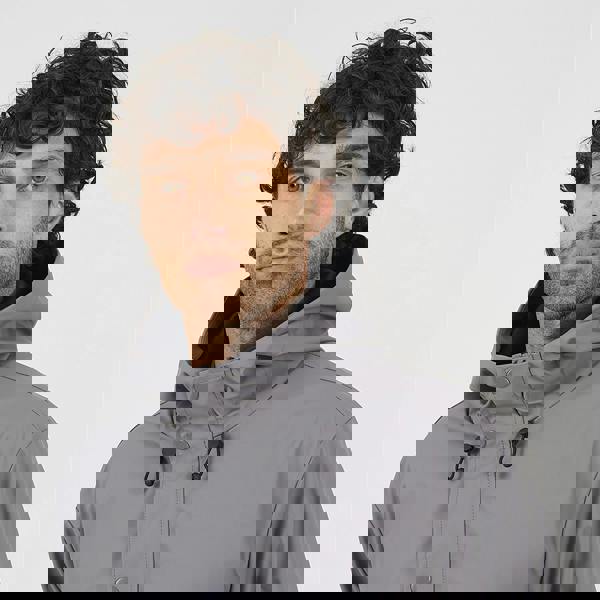 Brave Soul Grey Rubberised Hooded Parka Style Jacket - Grey Image 4