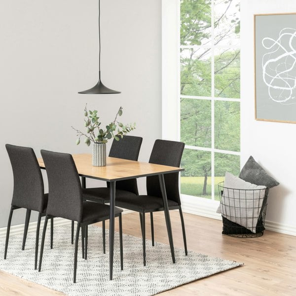 Furniture To Go Wilma Dining Table with Oak Top & Black Legs