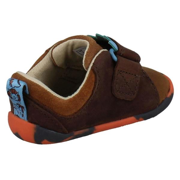Clarks Boys Clarks Pre-Walking Dinosaur Detail Casual Shoes Roamer Stomp