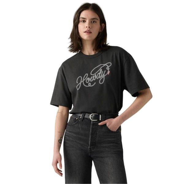 Levis Womens/Ladies Graphic Print Boyfriend T-Shirt - Black - 