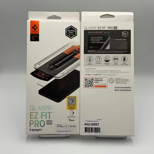 Spigen Glastr EZ Fit Pro HD Alumina Core Screen Protector for iPhone 16 Pro/17 Pro 6.3" - AGL10097