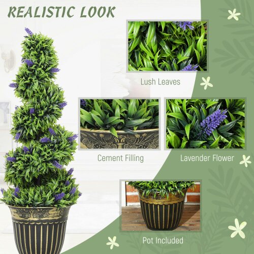Wyld Haus Vadi Set Of 2 Artificial Lavender Style Trees 90cm