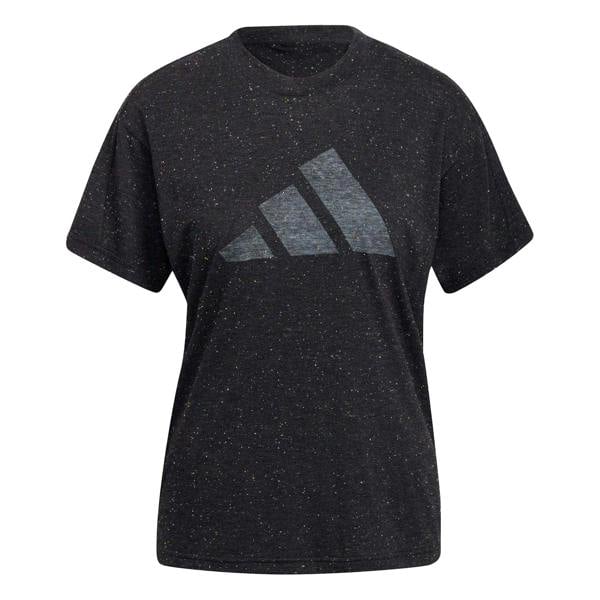 Adidas Womens/Ladies Winners Speckle Crew Neck Regular T-Shirt - Black Melange Melange - 