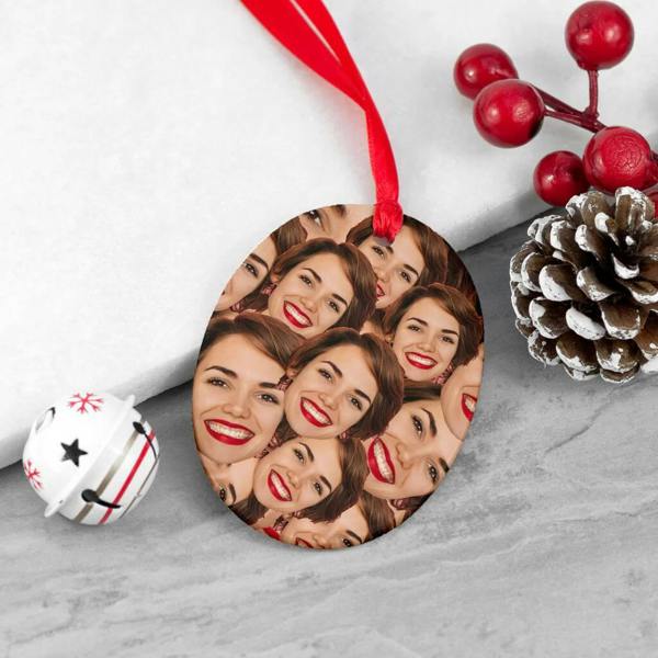 Personalised Face Christmas Ornament - lifestyle shot