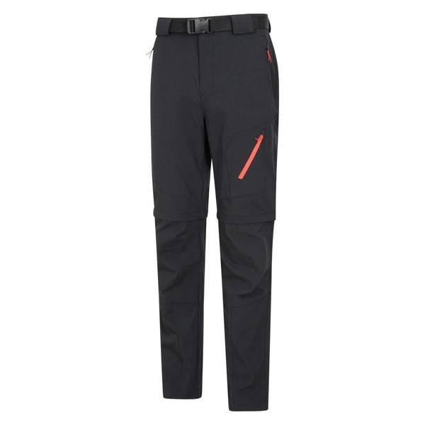 Mountain Warehouse Mens Forest Convertible Hiking Trousers - Black - 