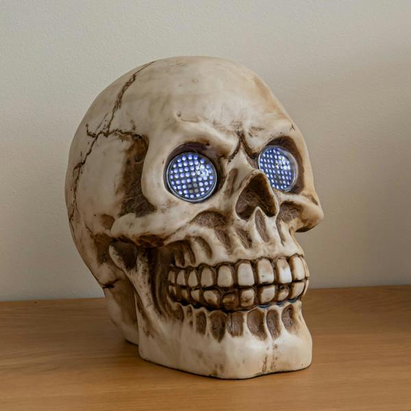 Samuel Alexander 21cm Battery Powered Light up Blinking Skull Halloween Decoration with LEDs