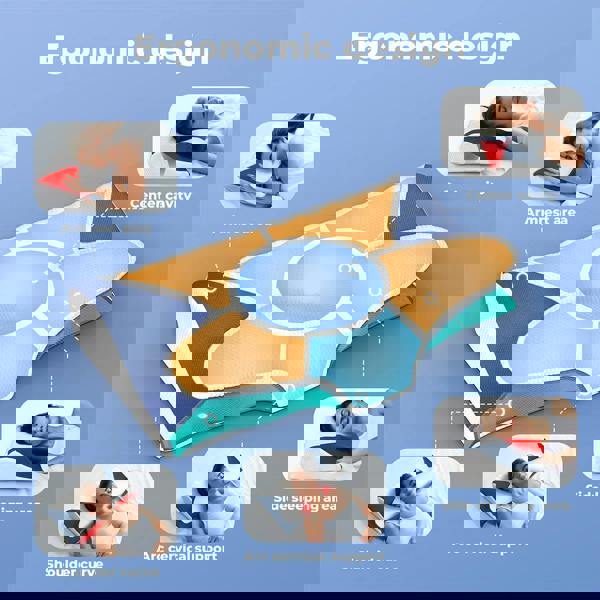 Lavio Cervical Contour Memory Foam Pillow Side Sleeper for Neck Pain Relief