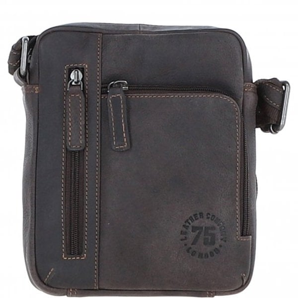 Leather Company Compact Travel Messenger Bag with Multiple Zip Pockets and Adjustable Strap: MADRID