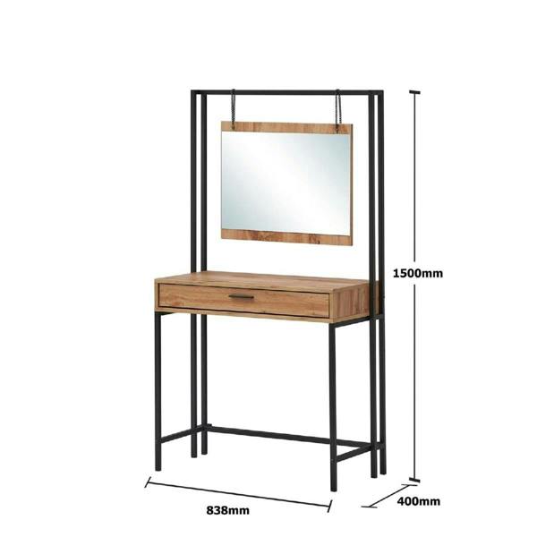 Timber Art Design Zahra Urban Bedroom Dressing Vanity Makeup Table Mirror & Drawer