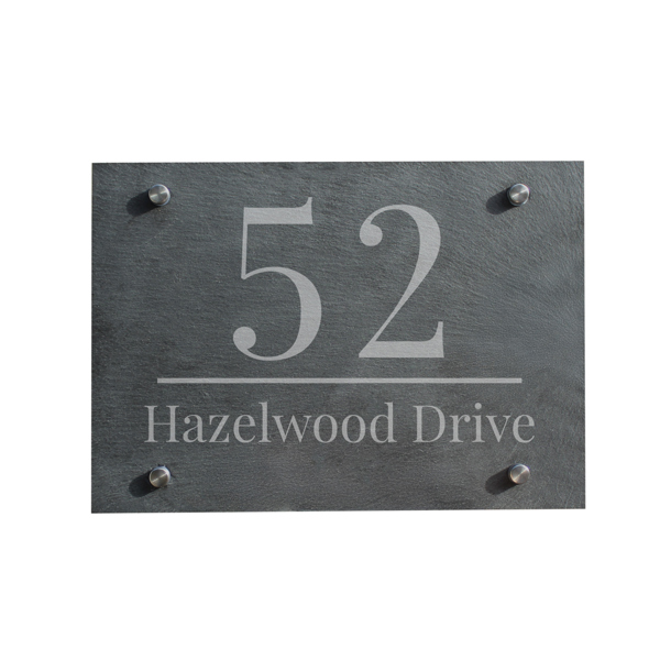 Abode Home & Gifts Personalised Large Number Slate House Sign