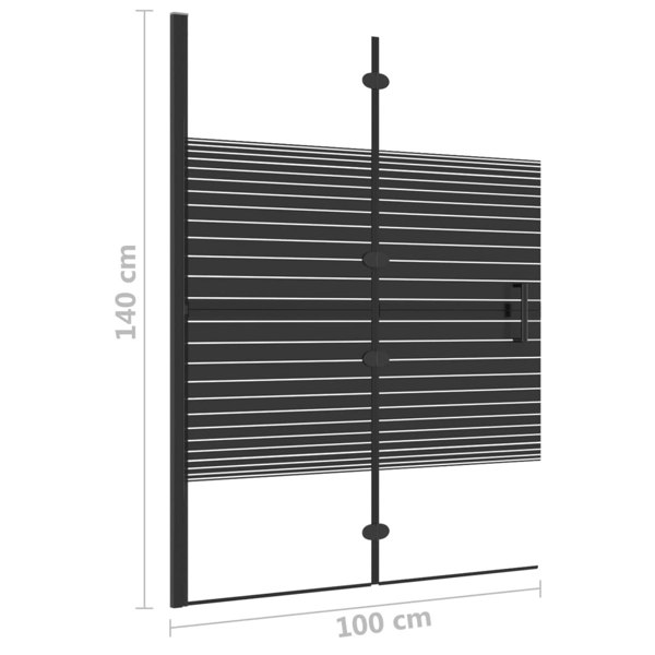 Berkfield Folding Shower Enclosure ESG 100x140 cm Black