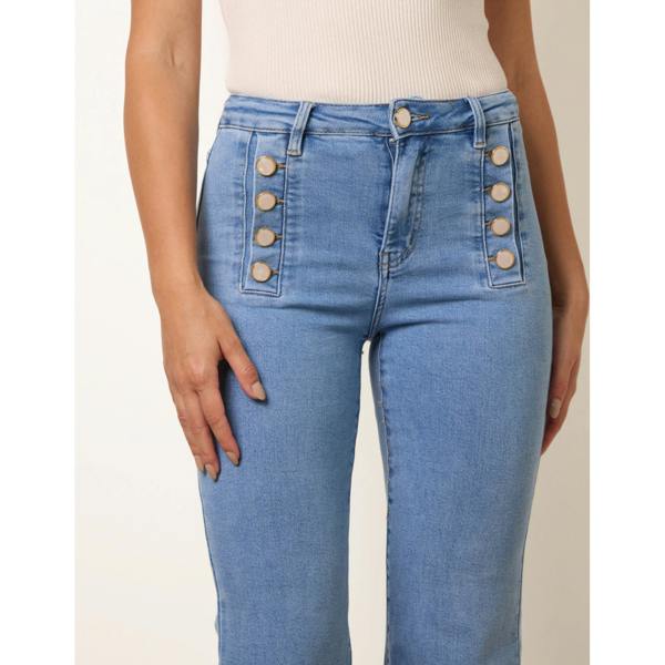 Blue Vanilla Pearl Button Detail Jeans
