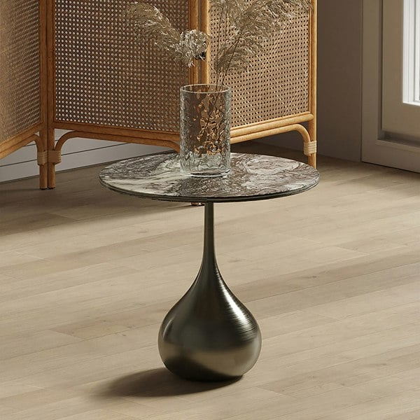 Echevarria Round Side Table, Marble-Weilai Concept