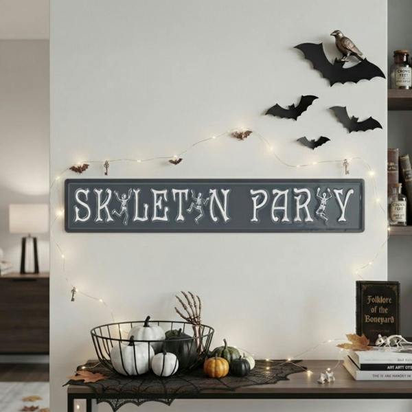Garden Greatness Spooky Metal Skeleton Party Sign